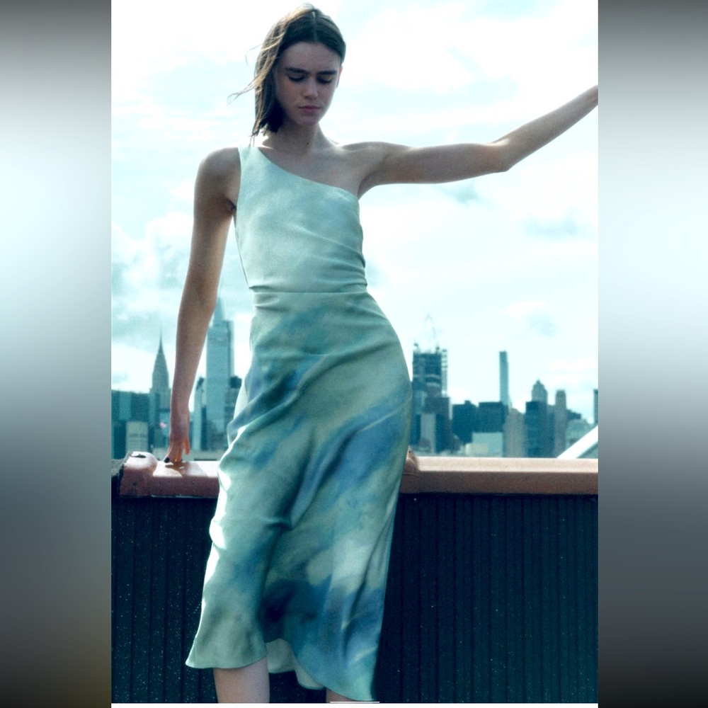 Zara limited edition Draped Satin Effect Dress